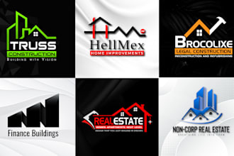 modern real estate and construction logo design