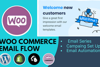 do email template campaing setup and woocommerce automation
