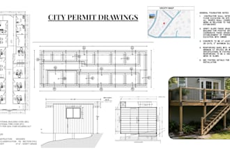 city permit blueprints architect for house plans, adu, garage, deck, patio, shed