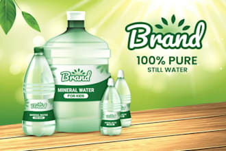 design bottle label, beverage and water bottle label design