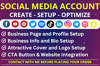 create qualified social media account in any platform for your business