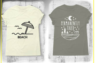 create a unique minimalist t shirt logo design