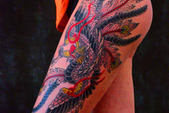 do  geometric, colorful, animal tattoo