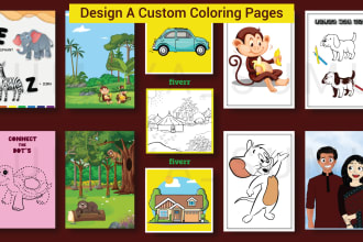 draw coloring book pages for children for KDP