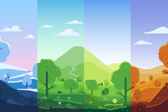draw professional vector landscape illustration