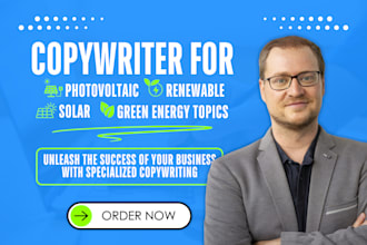 write content for solar, renewable energy and emobility
