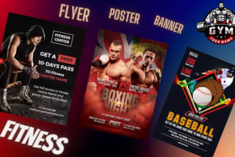 create sports flyers, gym flyers, and fitness flyer poster