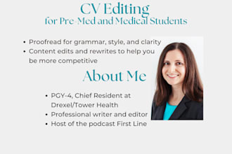 review and edit your medical CV or resume