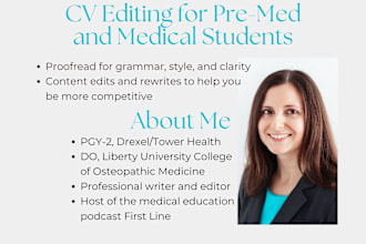 review and edit your medical CV or resume