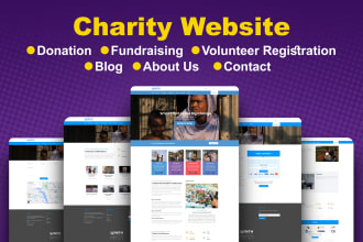 build nonprofit, ngo, charity website with donation feature