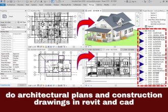 do 3d modeling, architectural plans and construction drawings in revit and cad