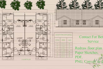 draft architectural 2d floor plans in auto cad