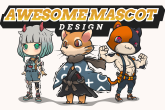 drawing mascot character sports and cartoon logo design