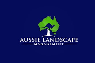 do modern australian themed landscaping company logo