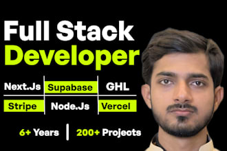 be your full stack web developer with react nextjs nodejs supabase