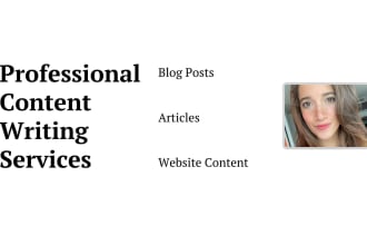 write professional content for blog posts, articles, and website