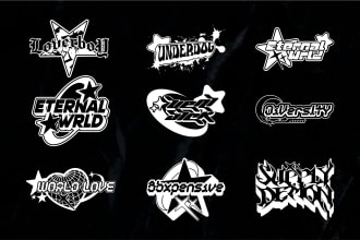 design y2k style streetwear logo brand