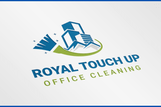 be make clean house, janitorial or commercial cleaning service logo