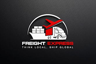 design logo for logistics trucking transport shipping cargo moving dispatching