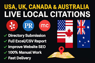get 500 local citations and business directory submissions USA, UK, au, ca