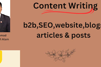 write content for b2b,SEO,website,blogs,articles nd posts