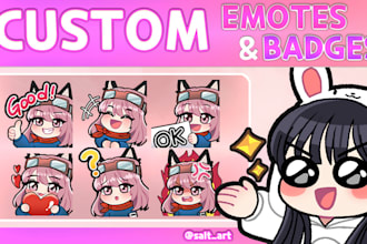 create cute twitch emotes and sub badges for you
