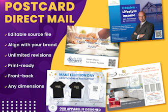 create marketing focused eddm, postcard design for direct mail campaign