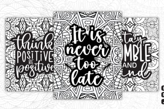 create quotes coloring pages for amazon KDP, etsy