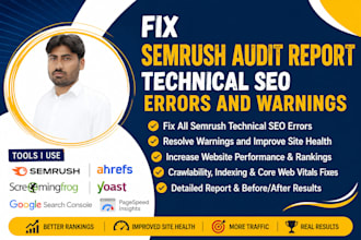 fix semrush audit report technical SEO errors and warnings