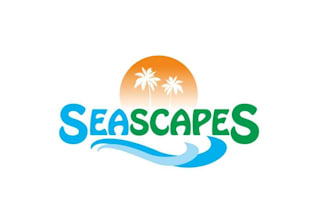 create a tropical modern beautiful logo for seascapes