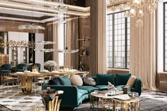 design interior walkthrough for commercial project