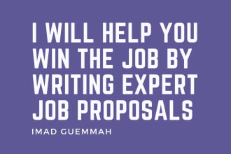 write an expert job proposal that will help you win the job