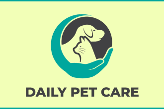 be draw your cat, dog or cute animal pet logo design