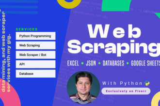 do web scraping, data mining, and web scraper with python