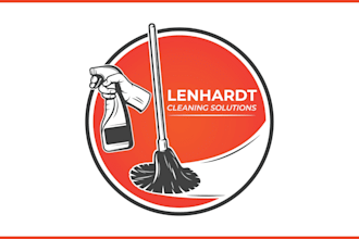 be make clean house, janitorial or commercial cleaning service logo