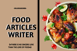 write food articles,nutrition blogs and recipe