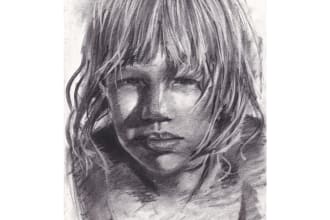 draw a realistic charcoal portrait for you