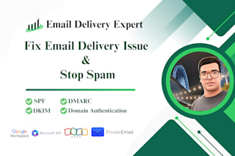 setup and fix business email deliverability by spf dkim dmarc mx dns records