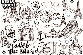 do custom all kind of doodle art illustration, doodle sticker, doodle icon