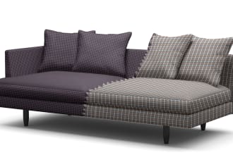 do a custom PSD sofa mockup for changing your fabric easily