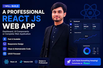 build responsive react js web app, dashboard or UI components for your business