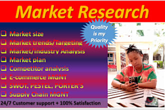 do market research, competitor analysis, industry analysis, pestel and swot