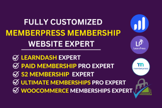 design memberpress membership website or subscription online course lms website