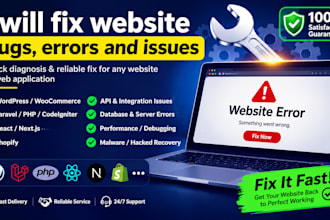 fix website bugs, errors and issues