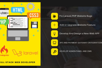 develop or fix laravel codeigniter php websites bugs