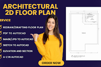 draw 2d floor plan for real estate agent in 3 hours