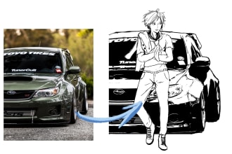 design or drawing your car photo into anime manga art