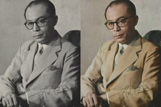 do old photo coloring, retouching and enhancement