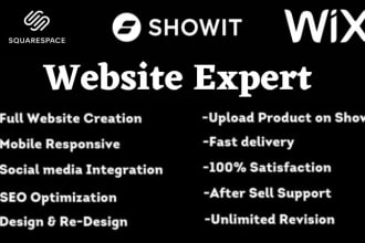 design and customize showit website or showit template and wix , squarespace