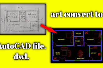 redraw sketch, PDF, or image to autocad dwg